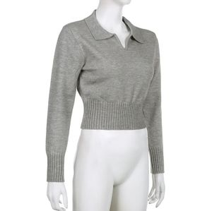 Dictynna Long-Sleeve Plain Knit Polo Shirt